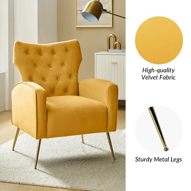 Sillón Abadiana Acolchado con Base Metálica