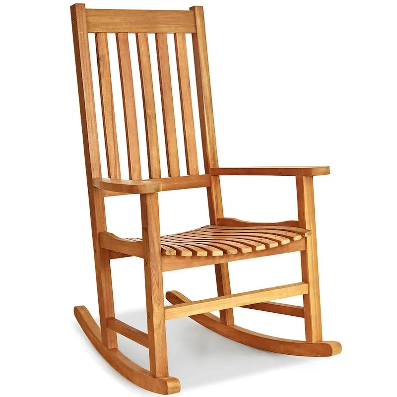 Mecedora Estructura de Madera Maciza Balancín para Porche Interior Exterior
