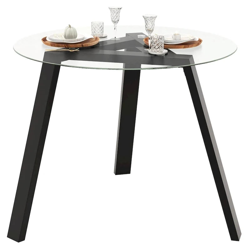Mesa de comedor redonda de cristal Costway 36 para 4 personas con cristal templado - Ver detalles