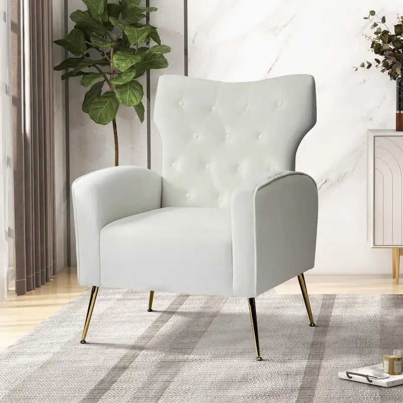 Sillón Abadiana Acolchado con Base Metálica