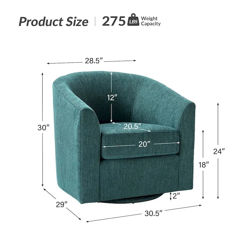 Sillón tapizado moderno Cuenca con base giratoria