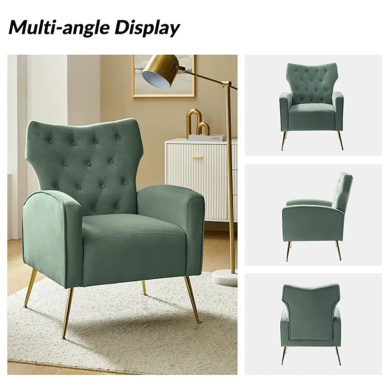 Sillón Abadiana Acolchado con Base Metálica