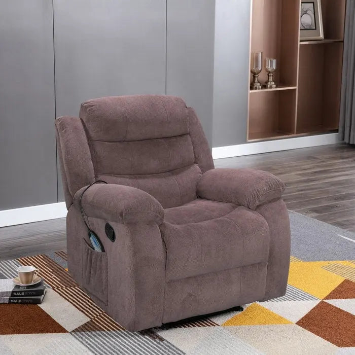 Sillón reclinable suave con función de masaje y calor