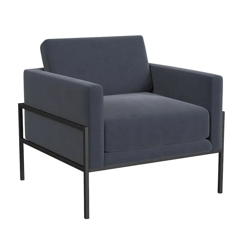 Sillón tapizado moderno HomePop con estructura de metal