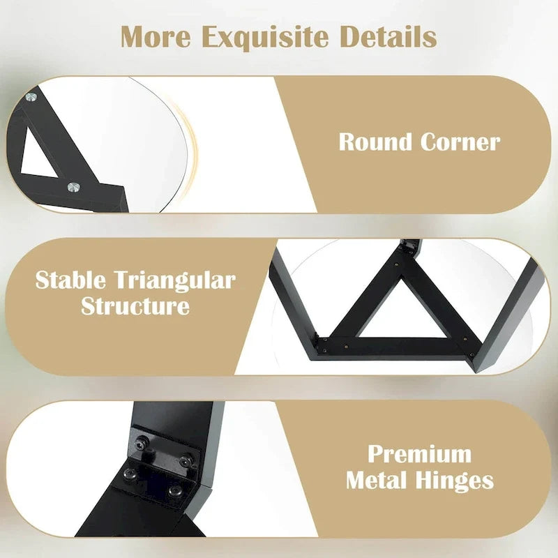 Mesa de comedor redonda de cristal Costway 36 para 4 personas con cristal templado - Ver detalles