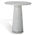 SAFAVIEH Couture Ghicu - Mesa auxiliar redonda alta de mármol - 22 pulg. An x 21 pulg. Prof. x 24 pulg. Al - 21 An x 21 Prof. x 24 Al