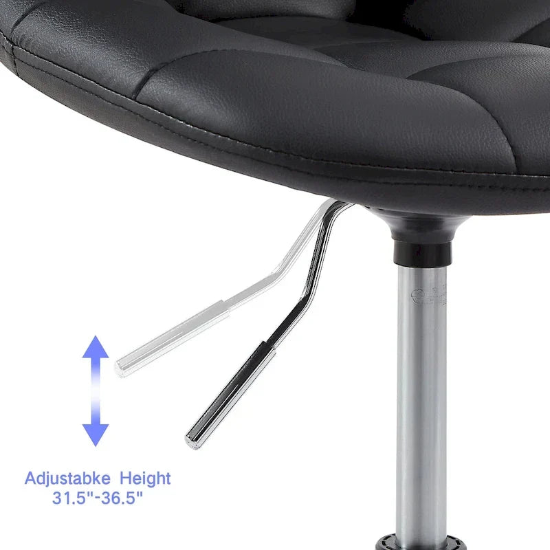 Silla de oficina en casa sin brazos Javlergo, silla de escritorio de computadora con ruedas y altura ajustable