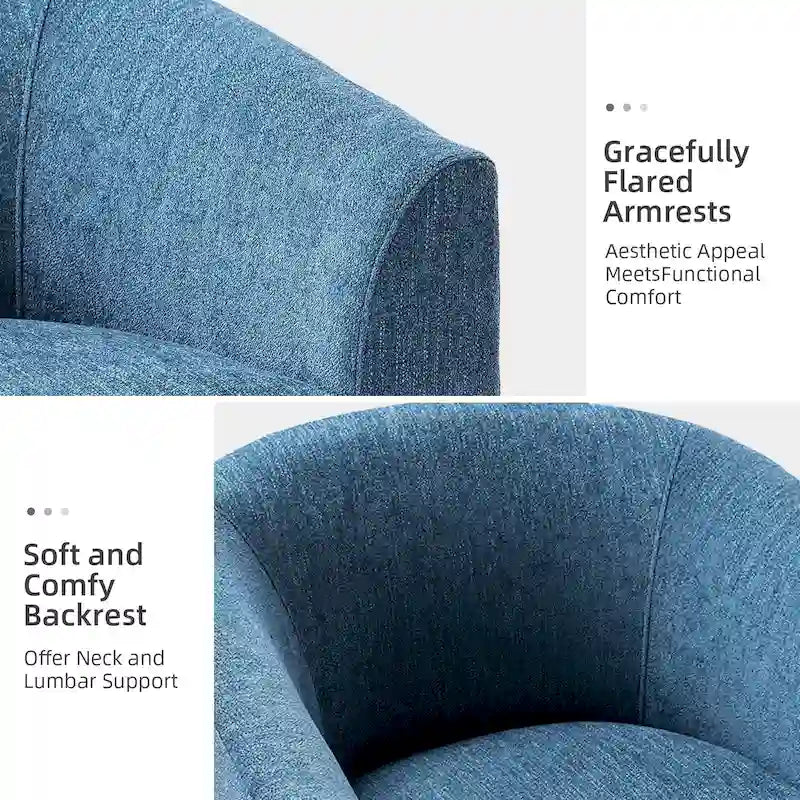 Sillón tapizado moderno Cuenca con base giratoria
