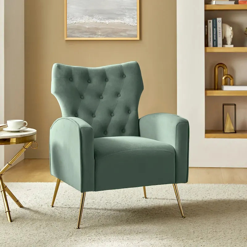 Sillón Abadiana Acolchado con Base Metálica