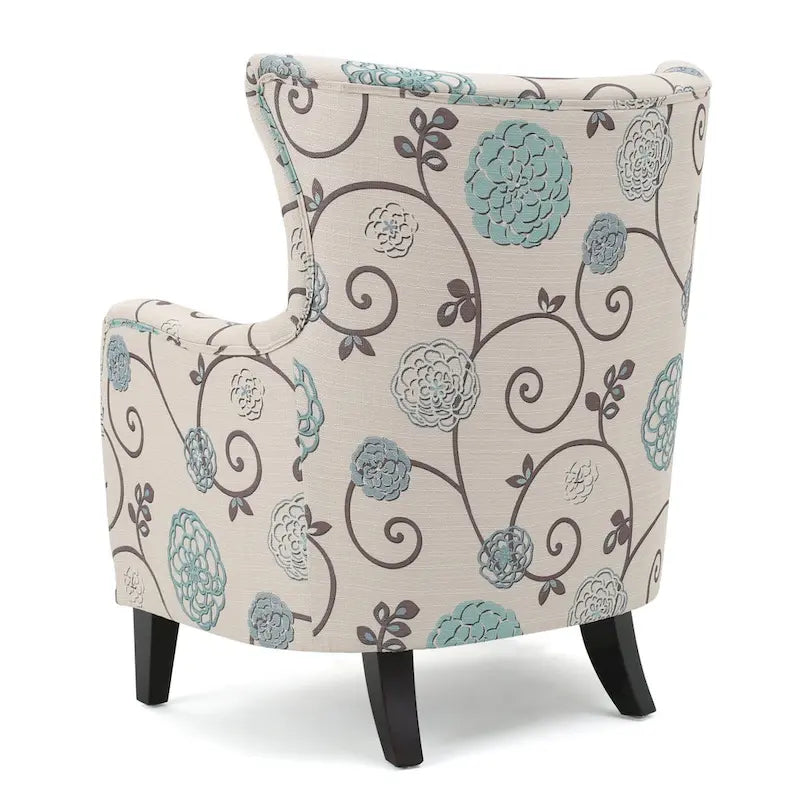 Sillón tapizado de respaldo alto Modern Retro de 30.25 pulgadas con patas de madera para sala de estar