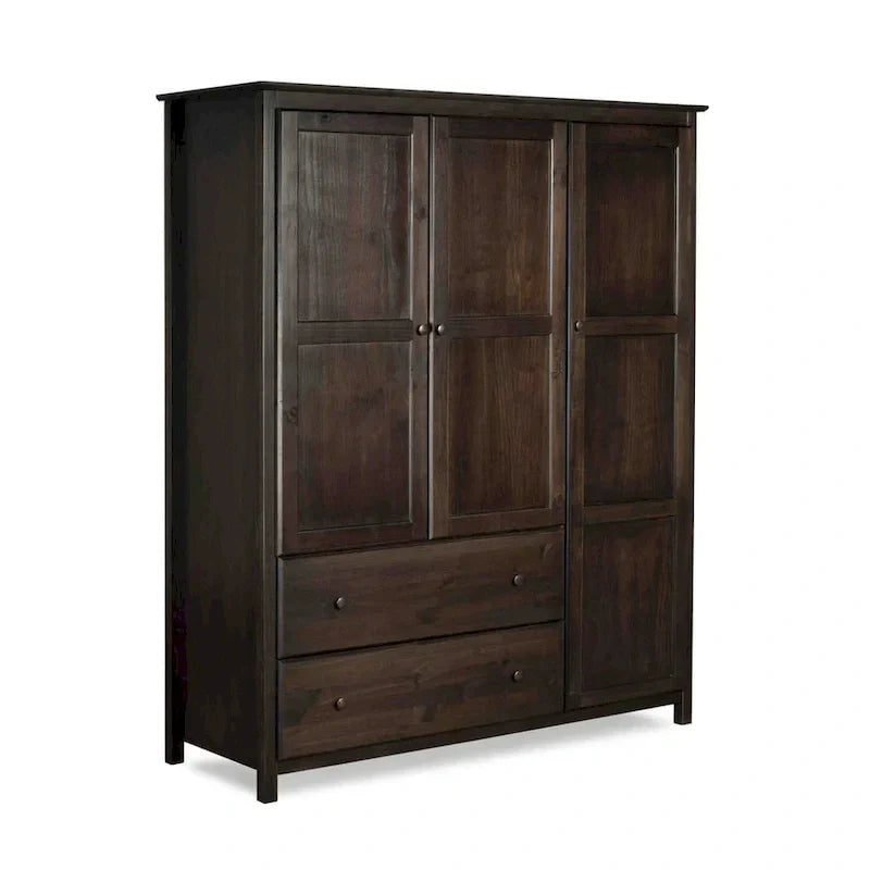 Armario de madera Shaker de 3 puertas Grain Wood Furniture - 60x72x22
