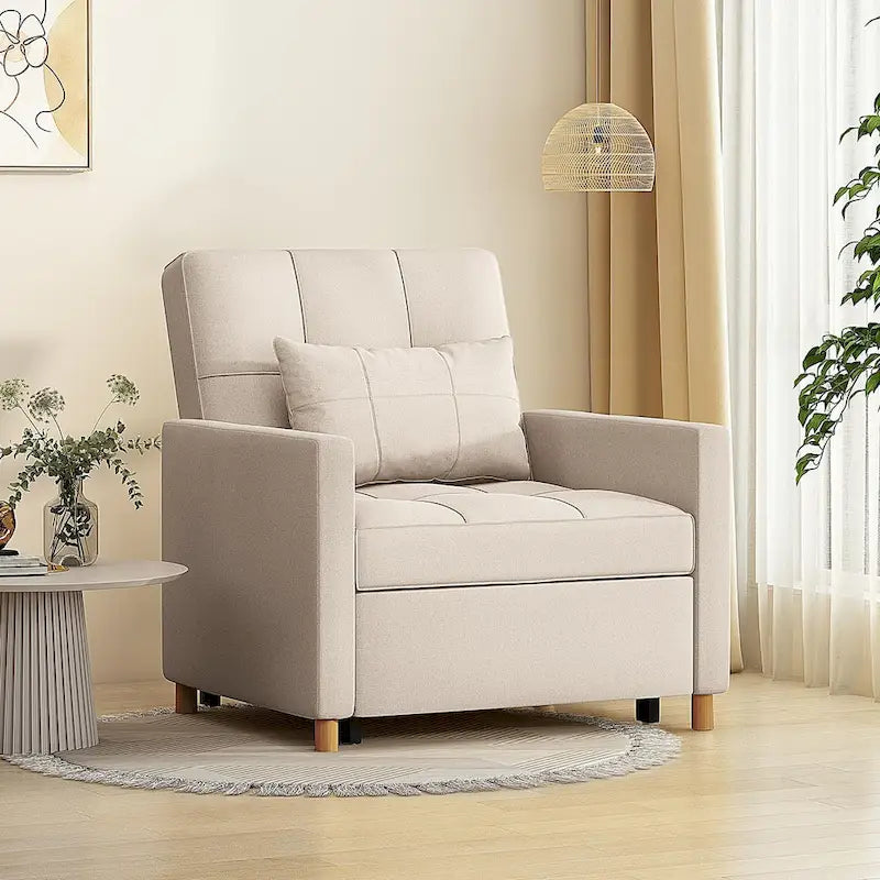 Sofá cama individual 3 en 1 AECOJOY con almohada y respaldo convertible