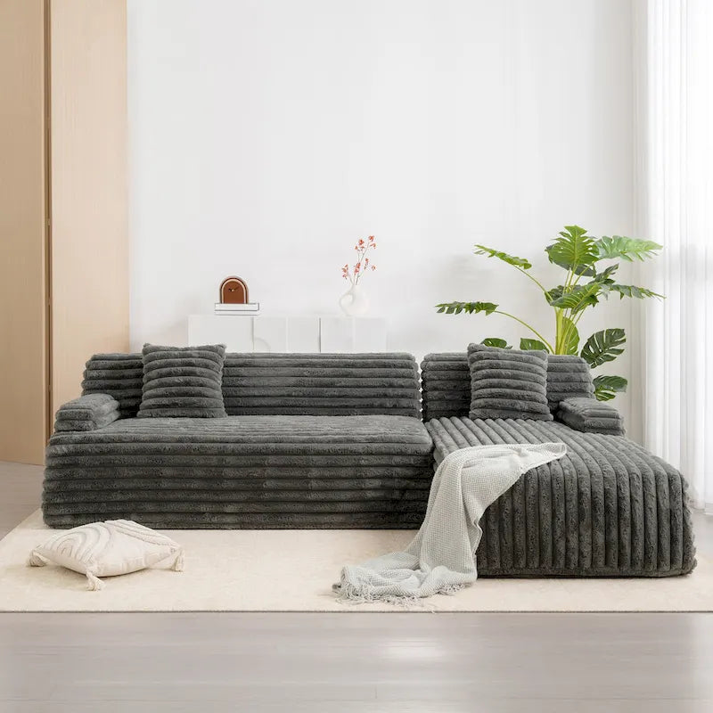 Sofá seccional Cloud, sofá moderno tapizado con 2 cojines, sofá de combinación libre, sofá seccional modular en forma de L