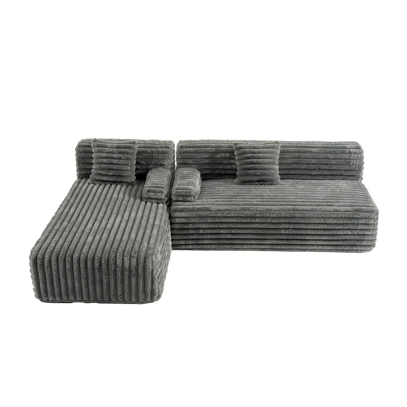Sofá seccional Cloud, sofá moderno tapizado con 2 cojines, sofá de combinación libre, sofá seccional modular en forma de L