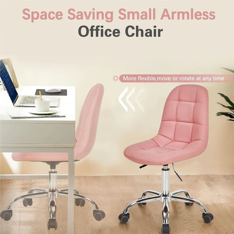 Silla de oficina en casa sin brazos Javlergo, silla de escritorio de computadora con ruedas y altura ajustable