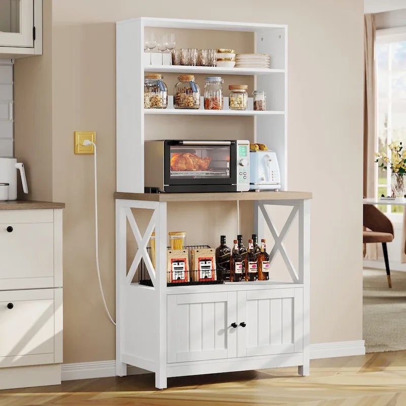 Estantería de cocina Moasis de 5 niveles con estantes de almacenamiento, soporte para microondas, organizador de estantes de cocina