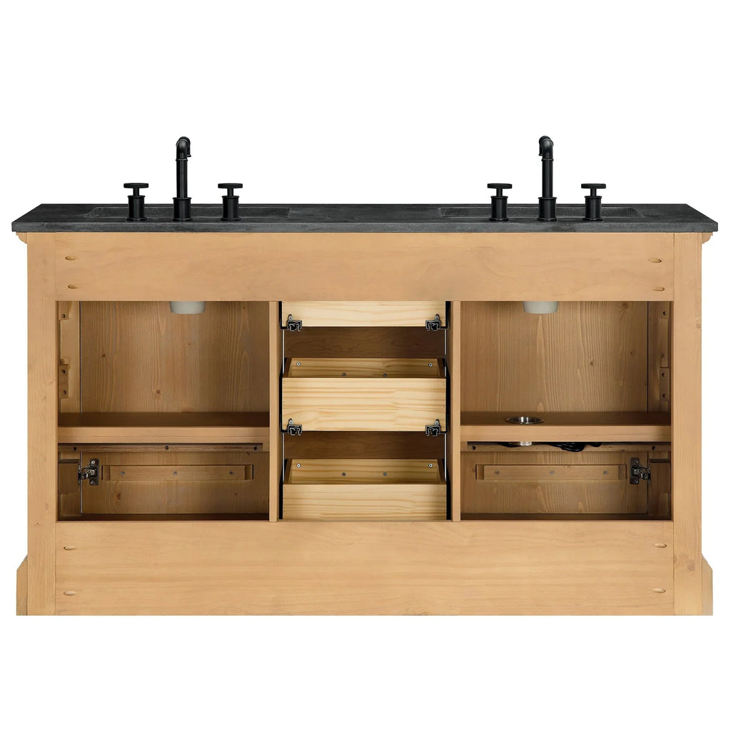 Mueble de baño Hervas con encimera de mármol natural sin espejo