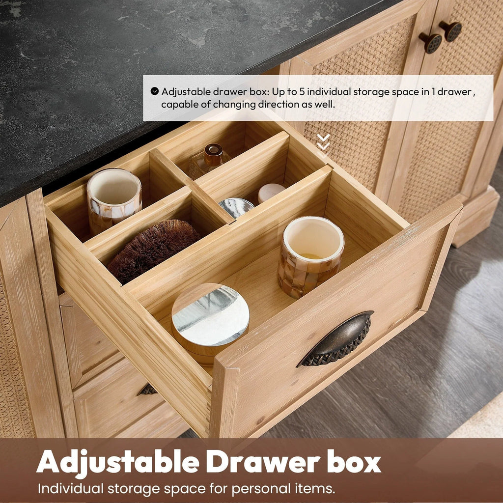 Mueble de baño Hervas con encimera de mármol natural sin espejo