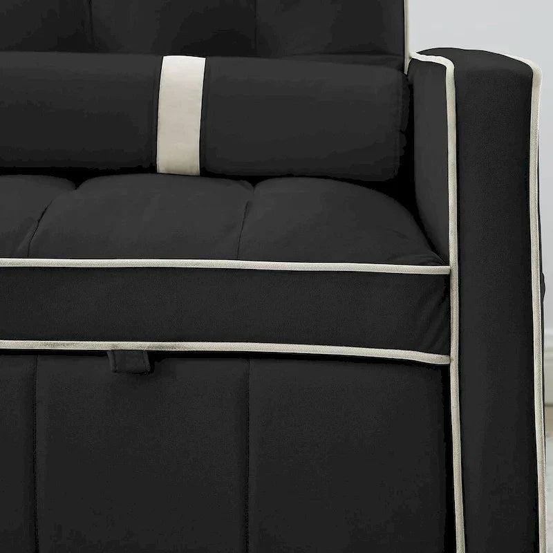 Sofá Cama Extraíble Multifuncional de Terciopelo con Respaldo Reclinable Ajustable con Almohadas - N/A
