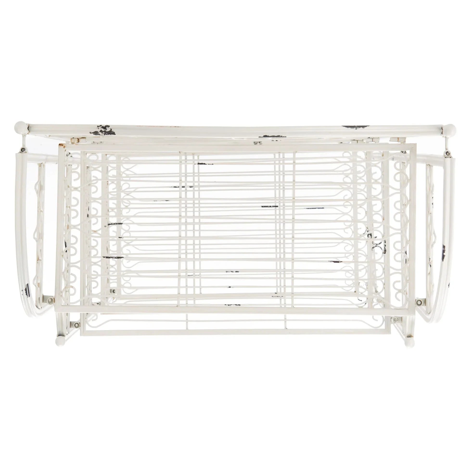 SAFAVIEH Bryn Estantería de panadero victoriana de hierro forjado de 4 niveles para exteriores - 25 pulg. An. x 15 pulg. Prof. x 63 pulg. Al. - 25 An. x 15 Prof. x 63 Al.