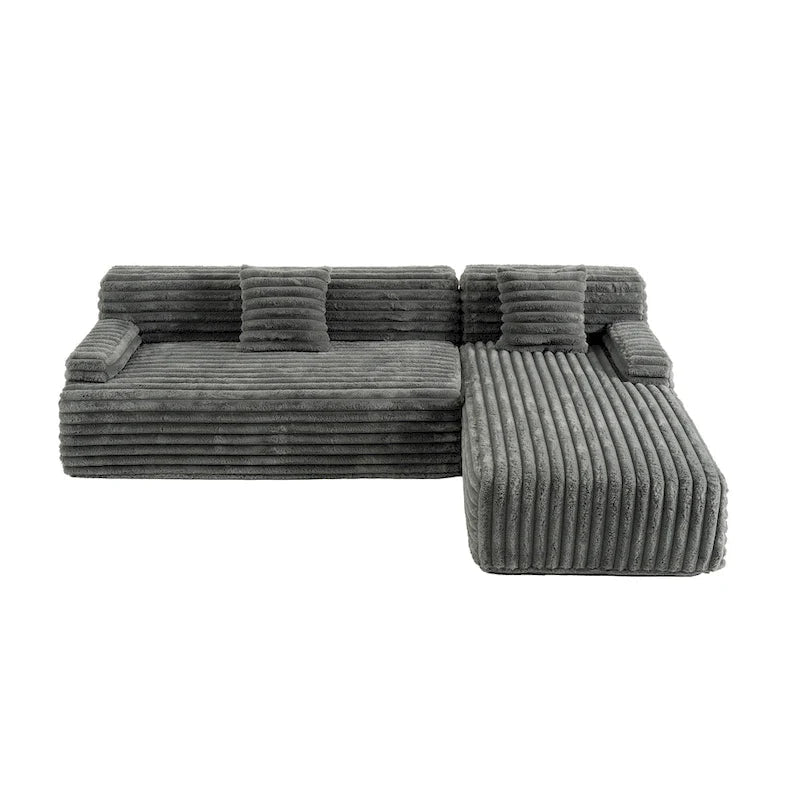 Sofá seccional Cloud, sofá moderno tapizado con 2 cojines, sofá de combinación libre, sofá seccional modular en forma de L