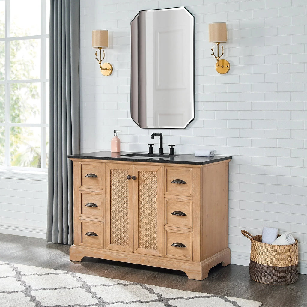 Mueble de baño Hervas con encimera de mármol natural sin espejo