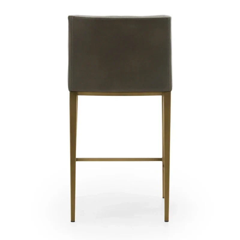 Taburete de mostrador contemporáneo gris y latón Modrest Fairview