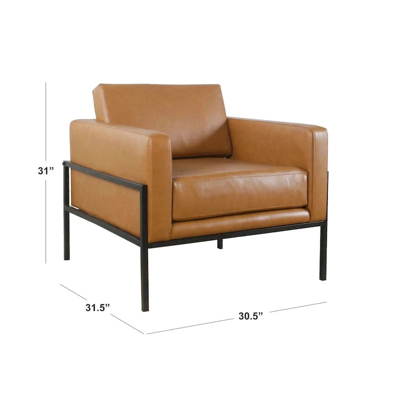Sillón tapizado moderno HomePop con estructura de metal