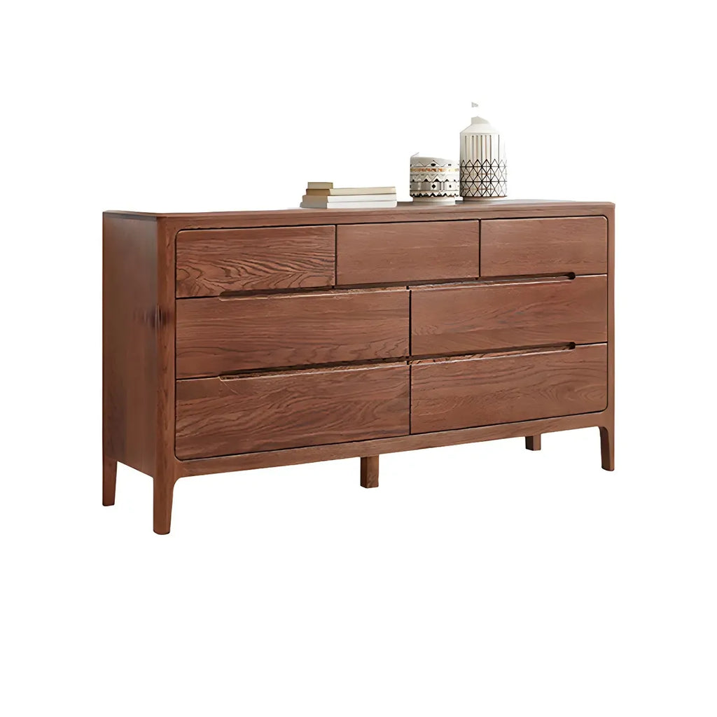 Cómoda doble tradicional de madera de roble natural para dormitorio
