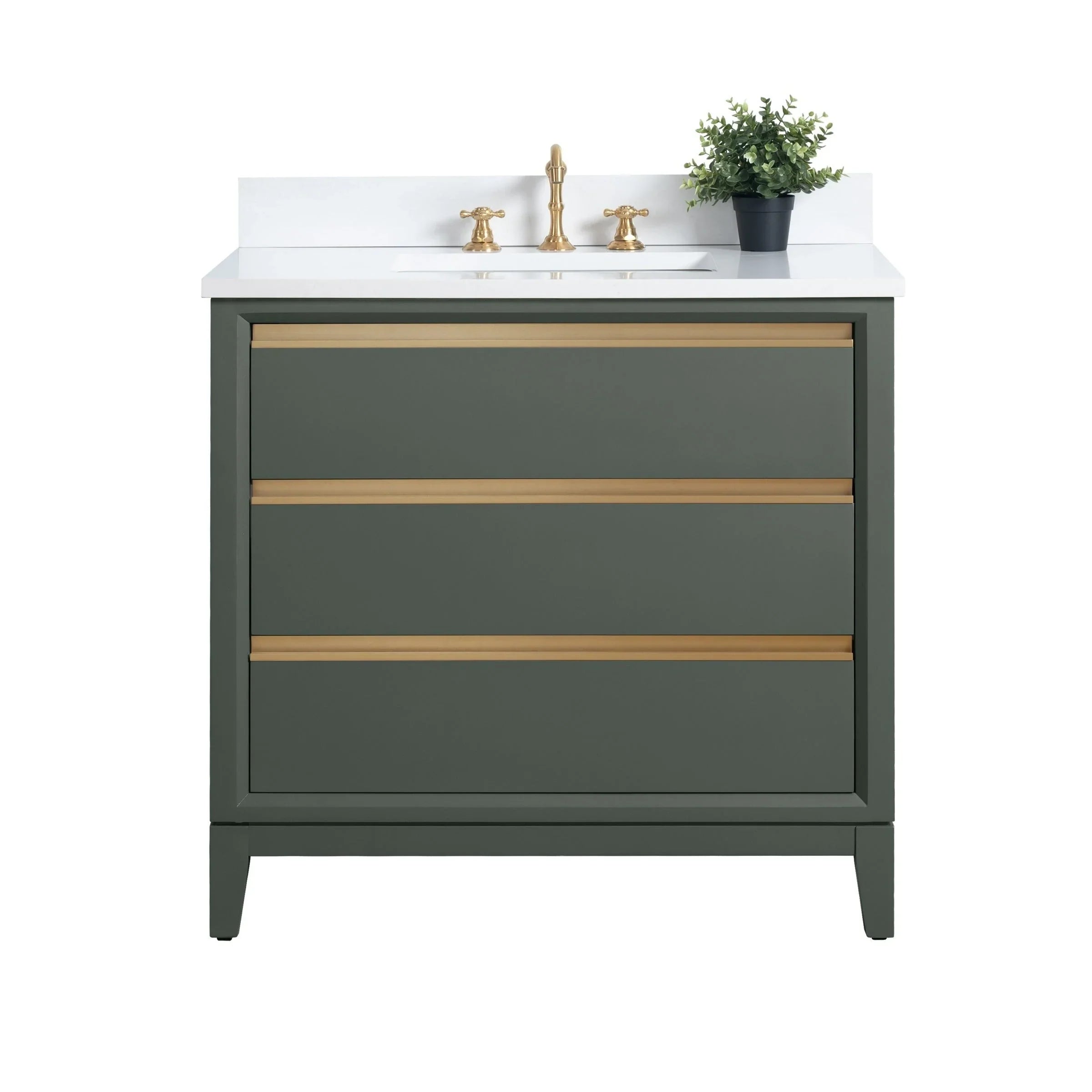 Mueble de baño Vanity Art con lavabo de cerámica y encimera de mármol de ingeniería