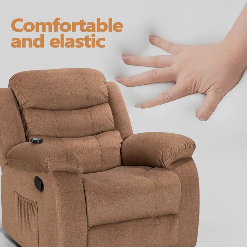Sillón reclinable suave con función de masaje y calor