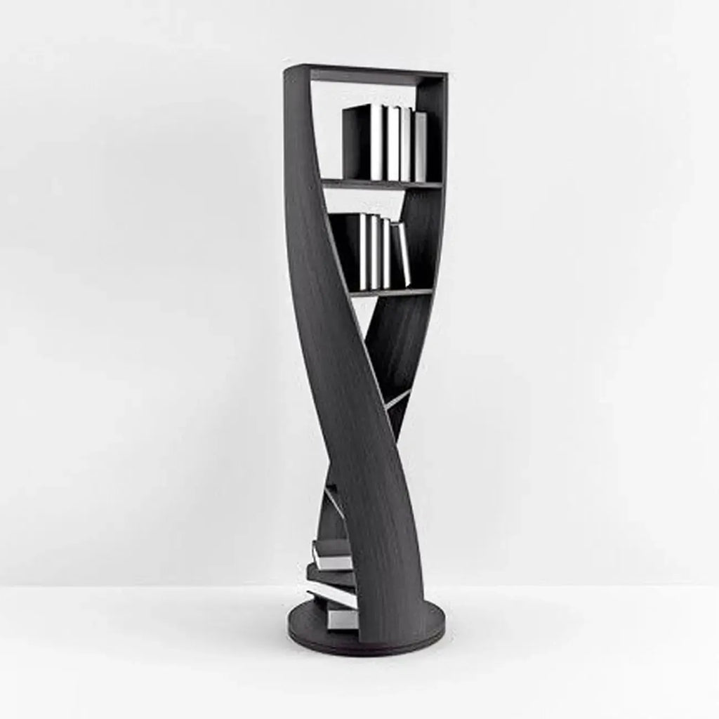 Estantería vertical de madera de 5 niveles con forma de reloj de arena contemporáneo