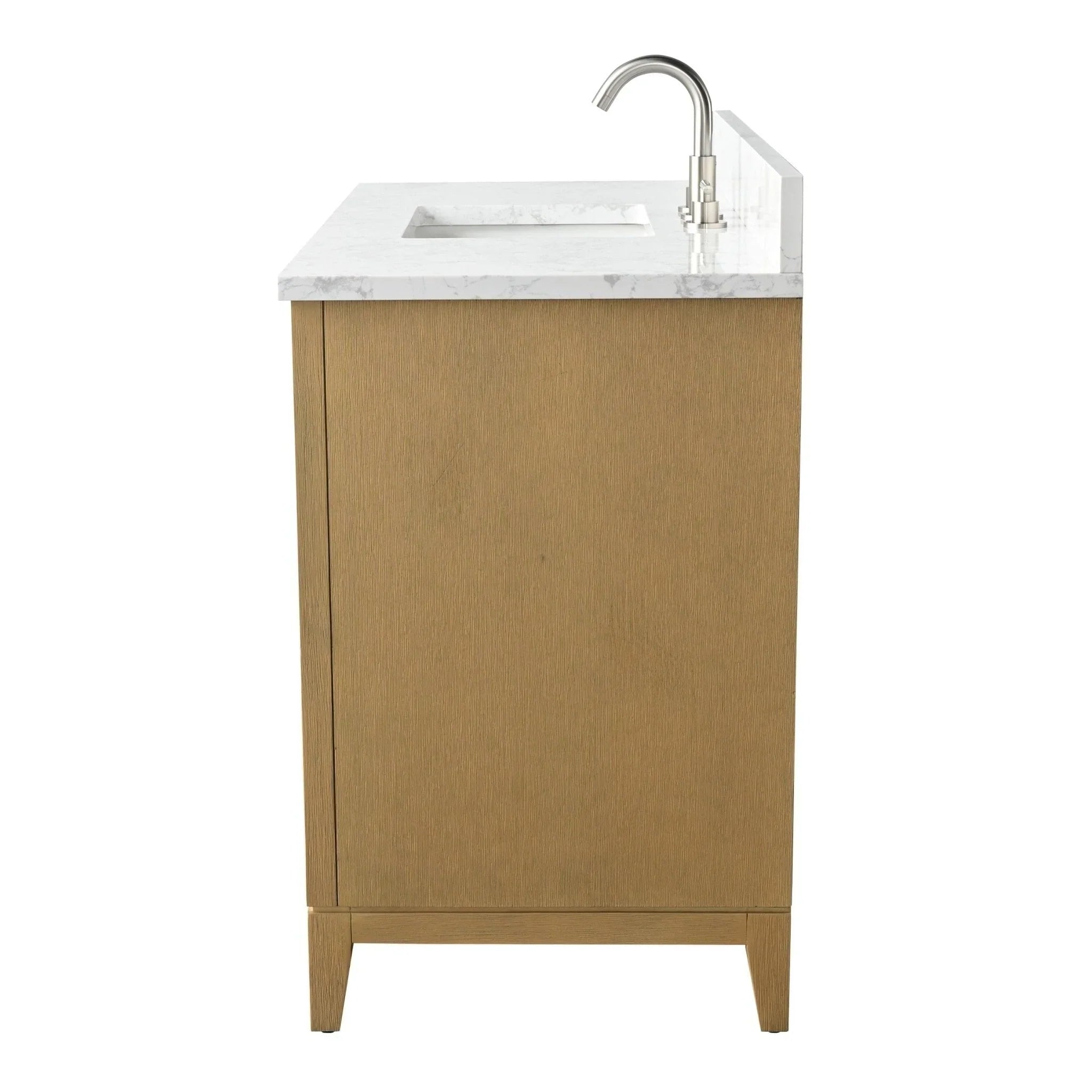 Mueble de baño Vanity Art con lavabo de cerámica y encimera de mármol de ingeniería