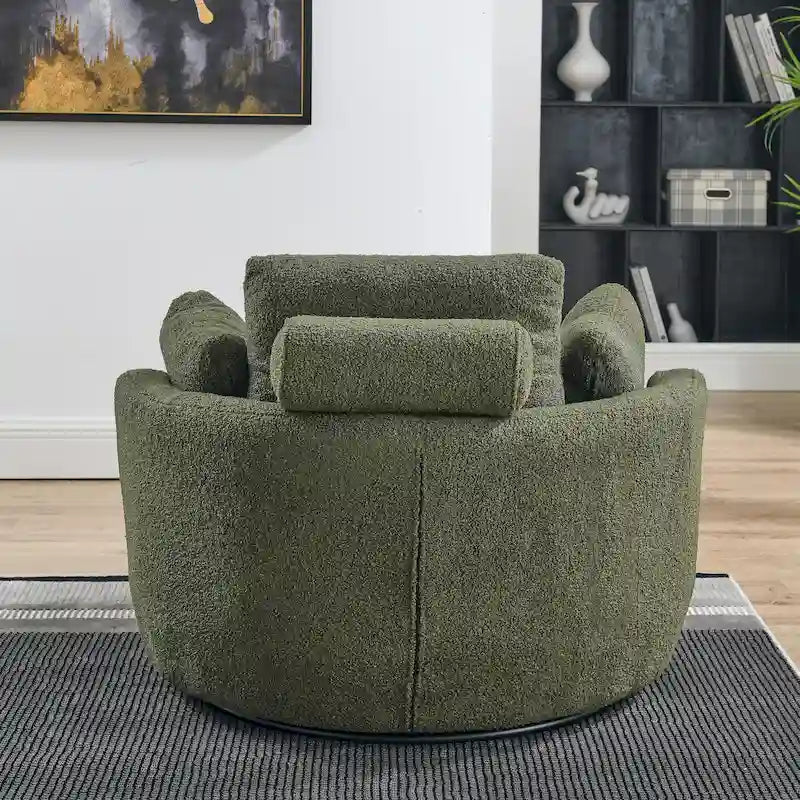 Sillón redondo giratorio grande con otomana de almacenamiento Moon