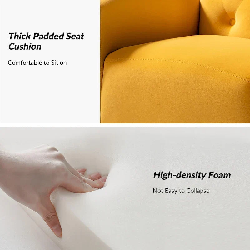 Sillón Abadiana Acolchado con Base Metálica
