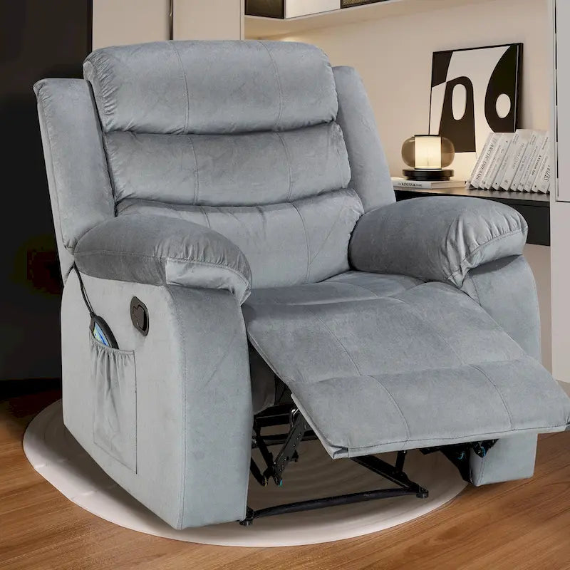 Sillón reclinable suave con función de masaje y calor