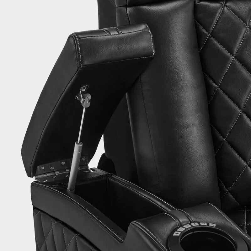 MCombo Sillón reclinable eléctrico con reposacabezas ajustable, asiento de cine en casa de dos motores con puerto USB, cuero transpirable HTS411