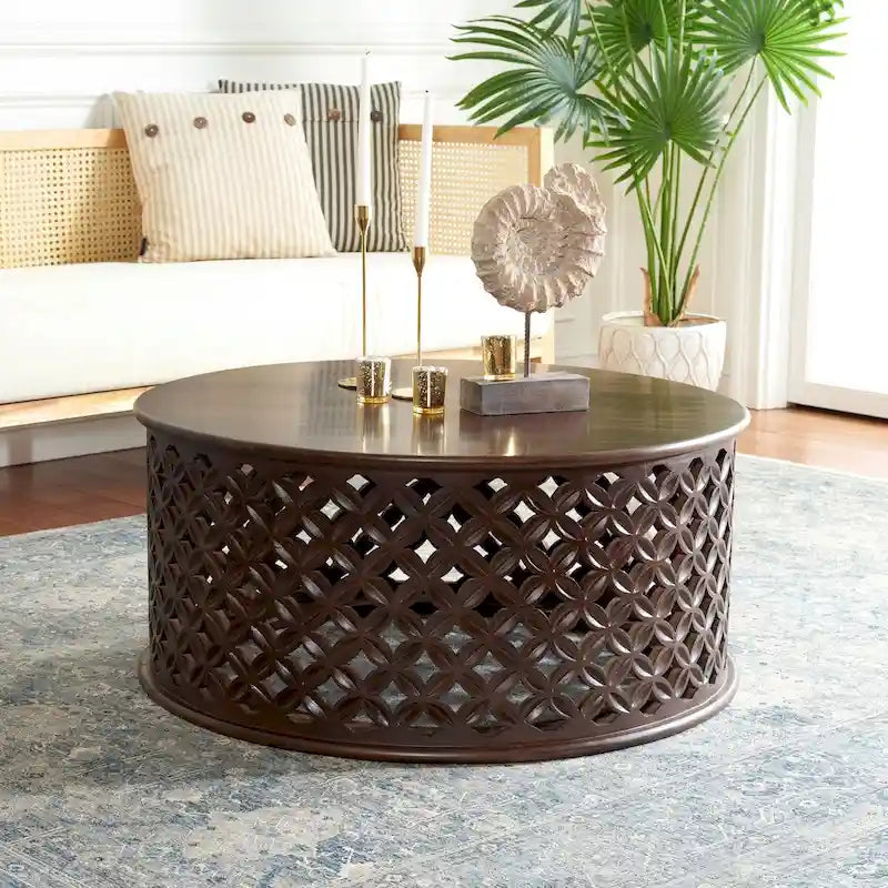 Mesa de centro redonda Antkea de SAFAVIEH - 35 L x 35 An x 16 Al - 35Anx35Fx16Al