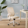 Silla de oficina Javlergo con respaldo medio giratorio y soporte lumbar, silla ergonómica de malla para ordenador con reposabrazos