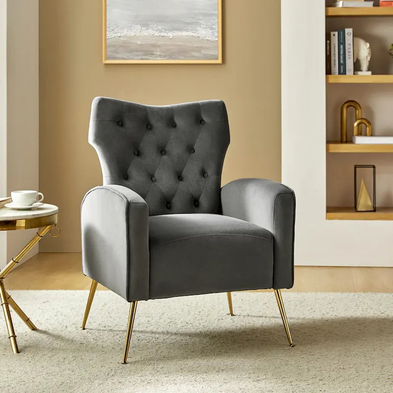 Sillón Abadiana Acolchado con Base Metálica