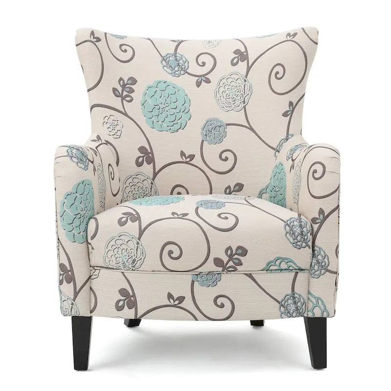 Sillón tapizado de respaldo alto Modern Retro de 30.25 pulgadas con patas de madera para sala de estar