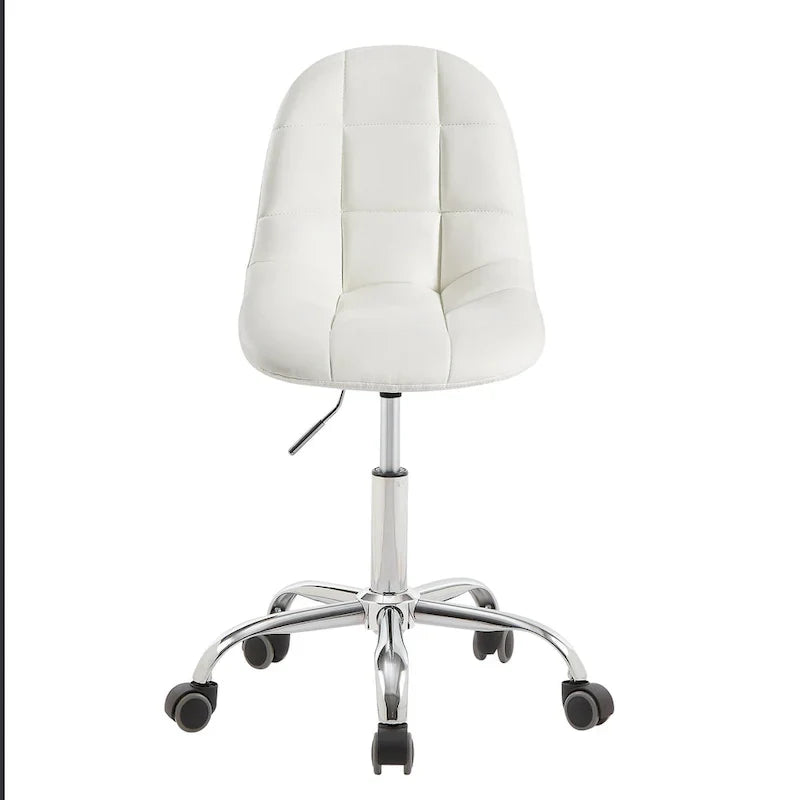 Silla de oficina en casa sin brazos Javlergo, silla de escritorio de computadora con ruedas y altura ajustable