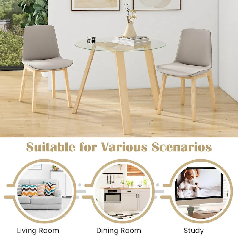 Mesa de comedor redonda de cristal Costway 36 para 4 personas con cristal templado - Ver detalles