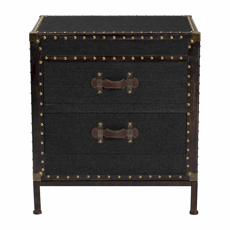 Baúl de mesa auxiliar de lona vintage Laura