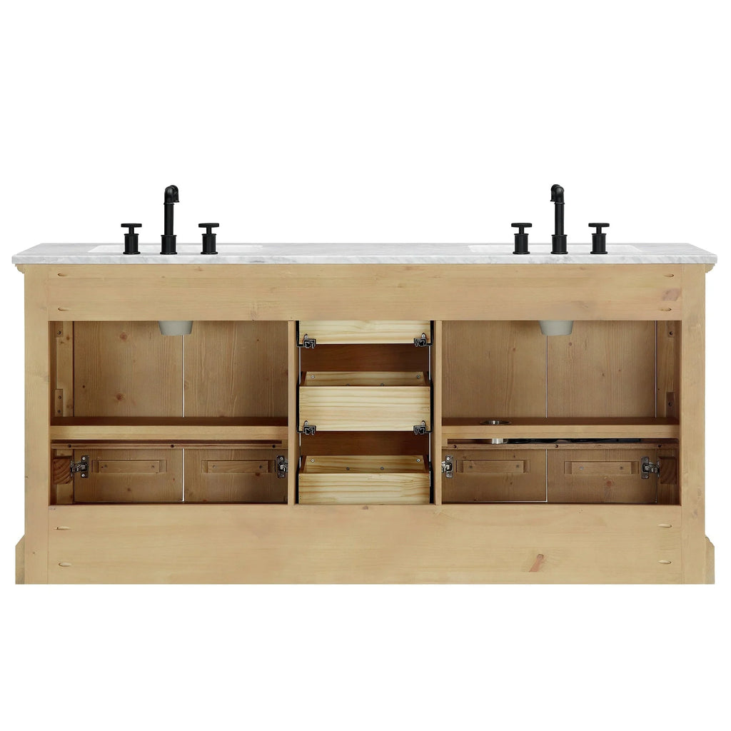 Mueble de baño Hervas con encimera de mármol natural sin espejo