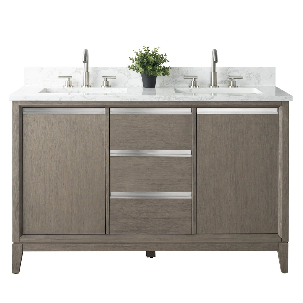 Mueble de baño Vanity Art con lavabo de cerámica y encimera de mármol de ingeniería