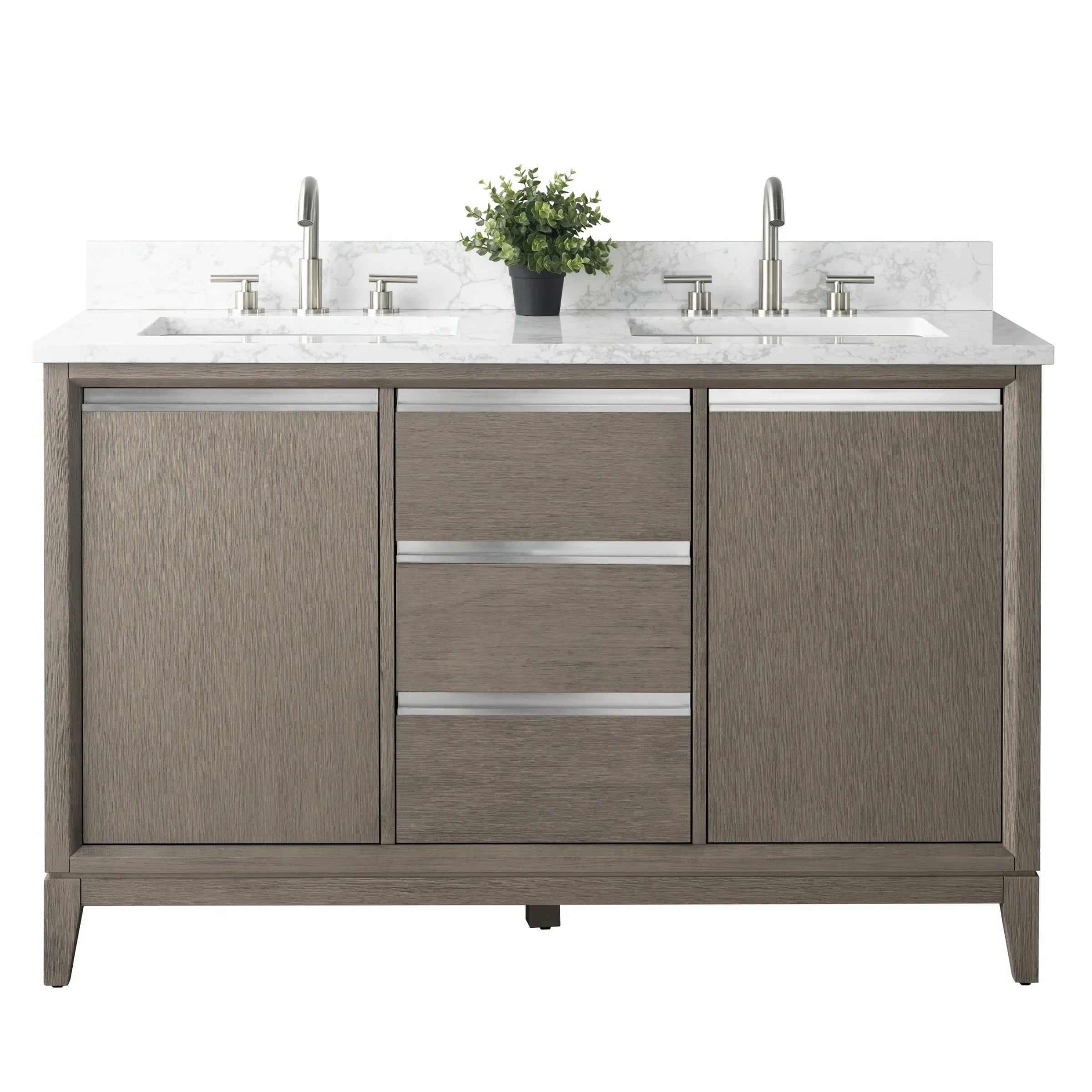 Mueble de baño Vanity Art con lavabo de cerámica y encimera de mármol de ingeniería
