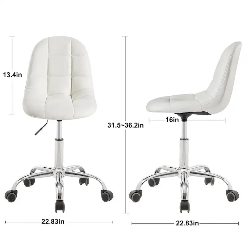 Silla de oficina en casa sin brazos Javlergo, silla de escritorio de computadora con ruedas y altura ajustable