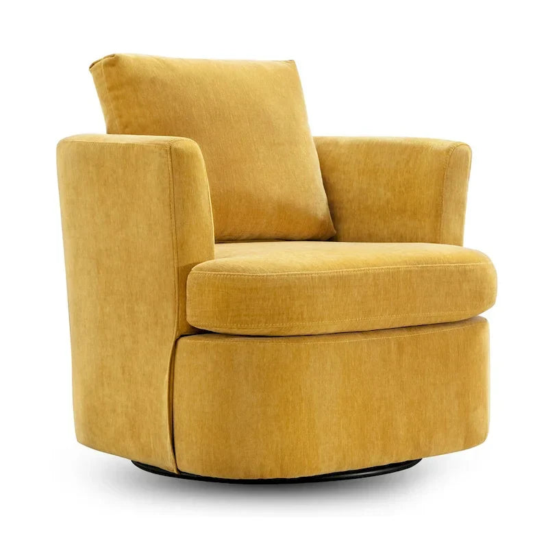 Juego de sillones giratorios tapizados en chenilla moderna, juego de sillones giratorios modernos para sala de estar