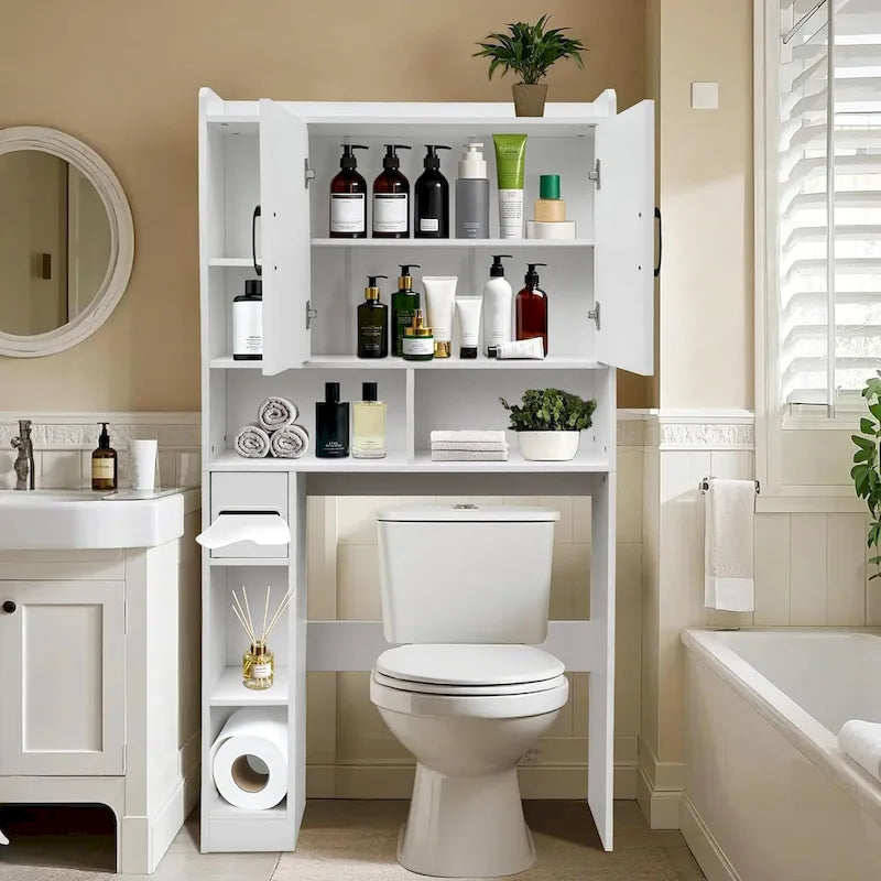 Armario de almacenamiento para colocar sobre el inodoro, estantes de almacenamiento de baño impermeables